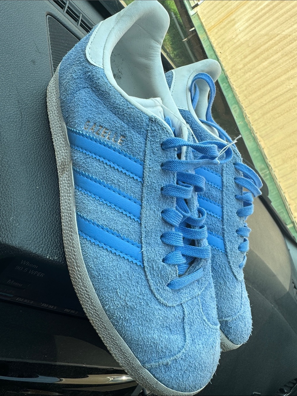 adidas Women's Light Blue Suede Sneakers with Blue Stripes